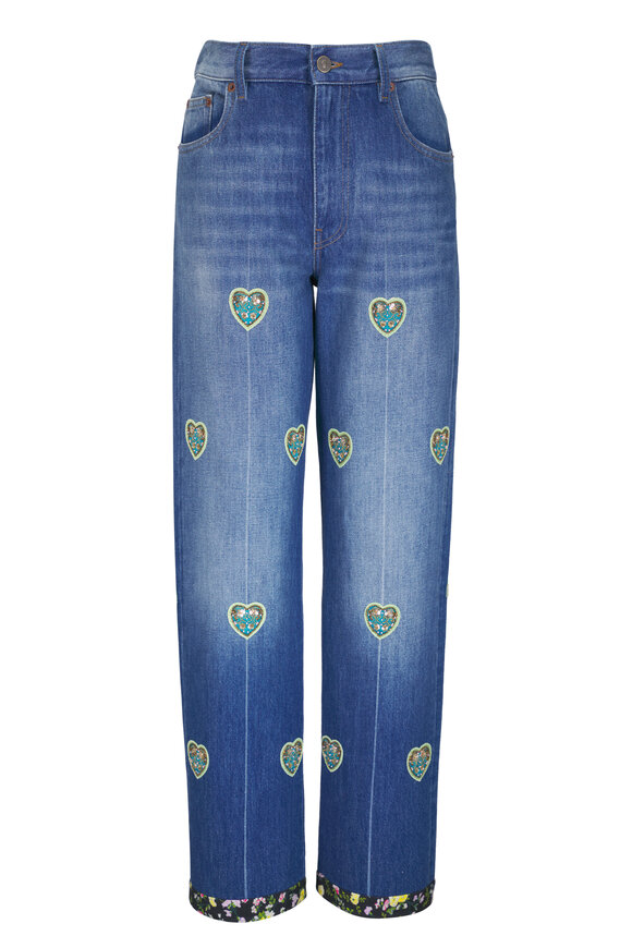 Chloe　ワイドパンツ　ネイビー Chloé - Wide Leg Jean in Night Blue | Mitchell Stores