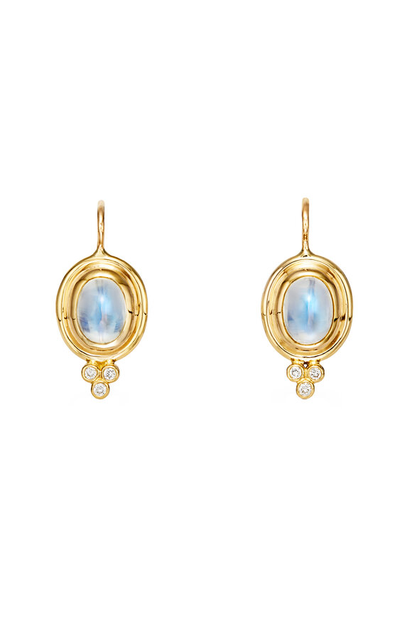 Temple St. Clair Classic Cabochon Blue Moonstone Earrings