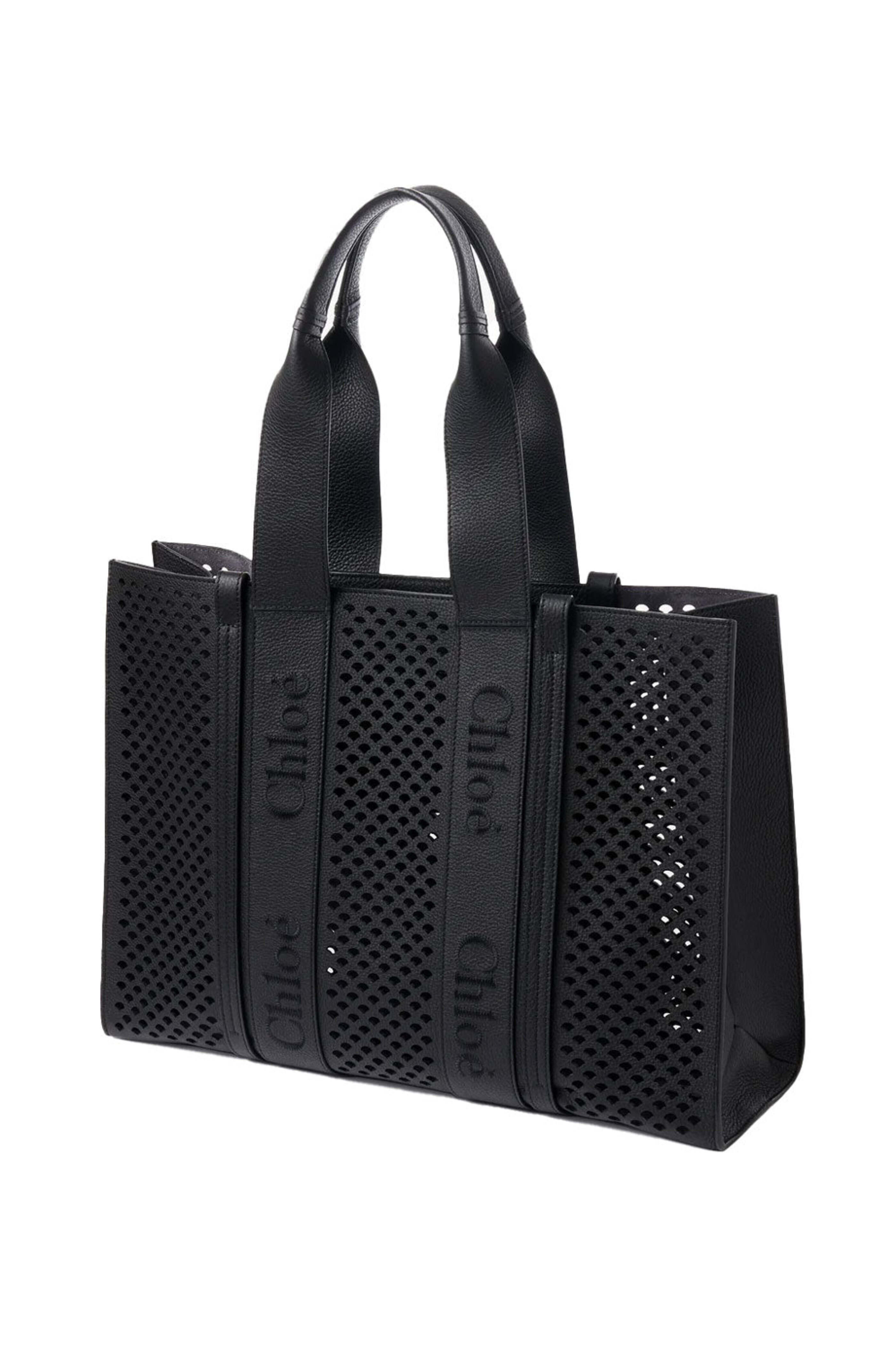 Chloé - Large Woody Tote Bag in Grained Leather