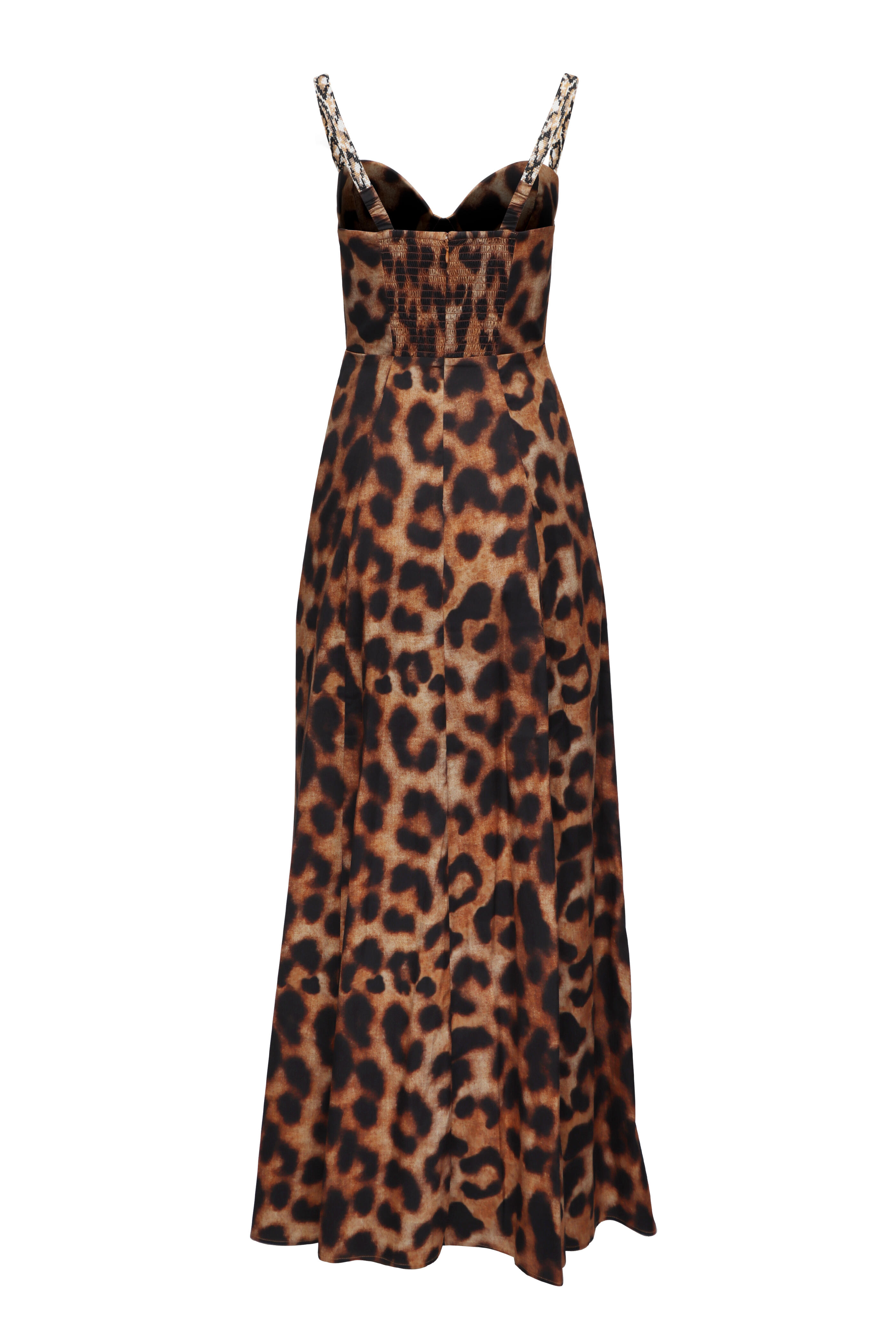 L'Agence - Sutton Tan & Black Animal Print Maxi Dress