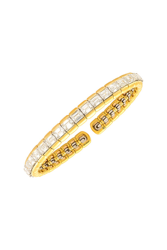 Etho Maria 18k Yellow Gold Diamond Cuff Bracelet
