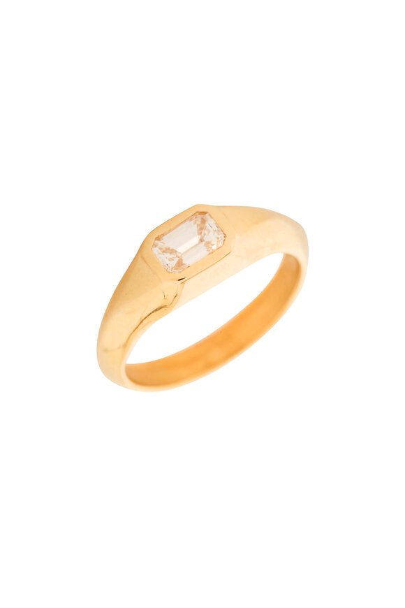 Lizzie Mandler Emerald Cut Diamond Pinky Ring
