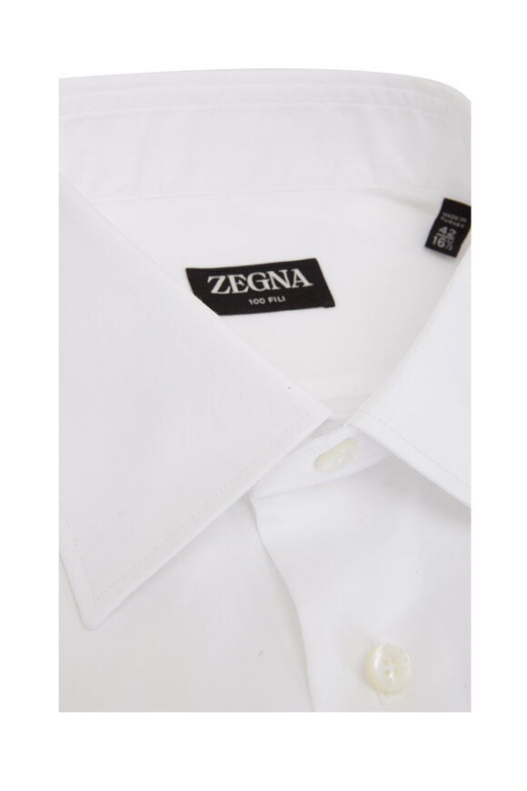 Zegna White Cotton Tuxedo Shirt Mitchell Stores