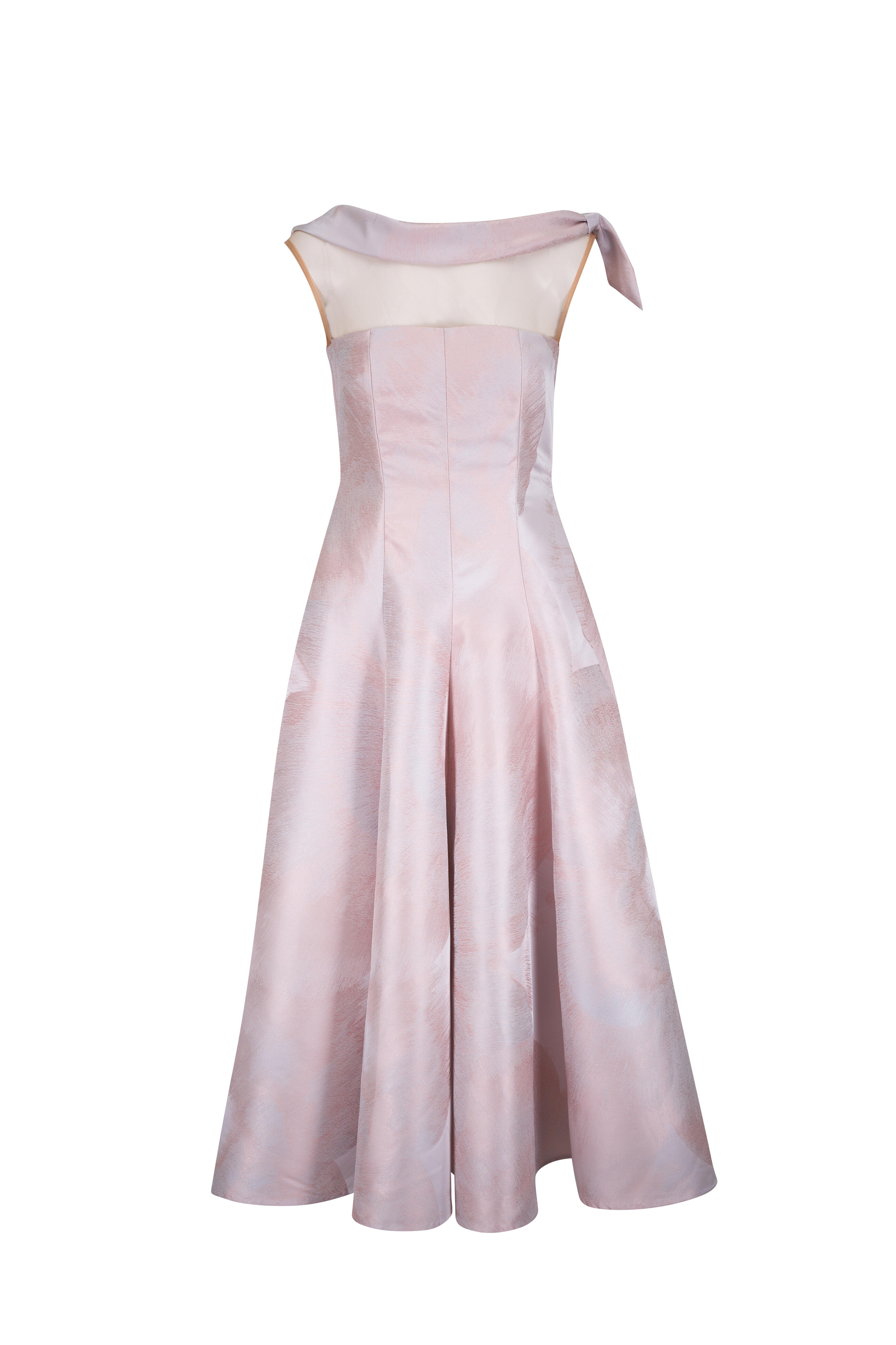 Talbot Runhof - Peek A Boo Marble Jacquard Cocktail Dress