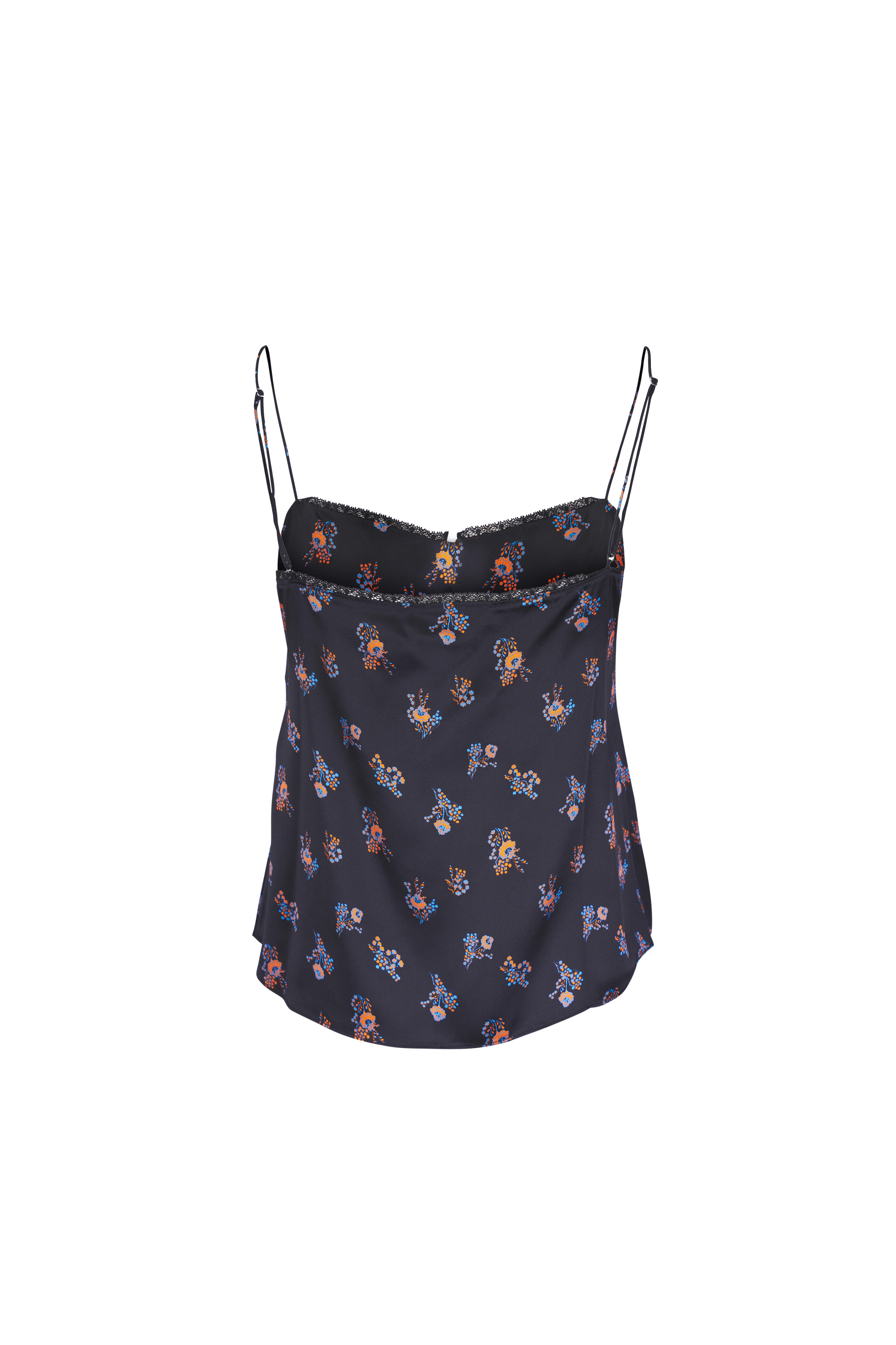 Dorothee Schumacher - Shiny Daydream Navy & Orange Silk Cami