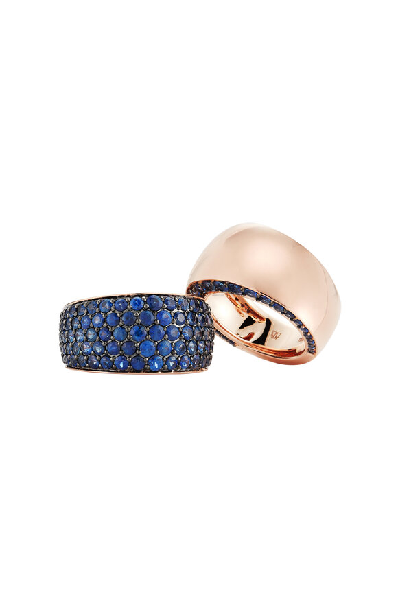 Walters Faith - Lytton 18K Rose Gold & Blue Sapphire Bombe Ring