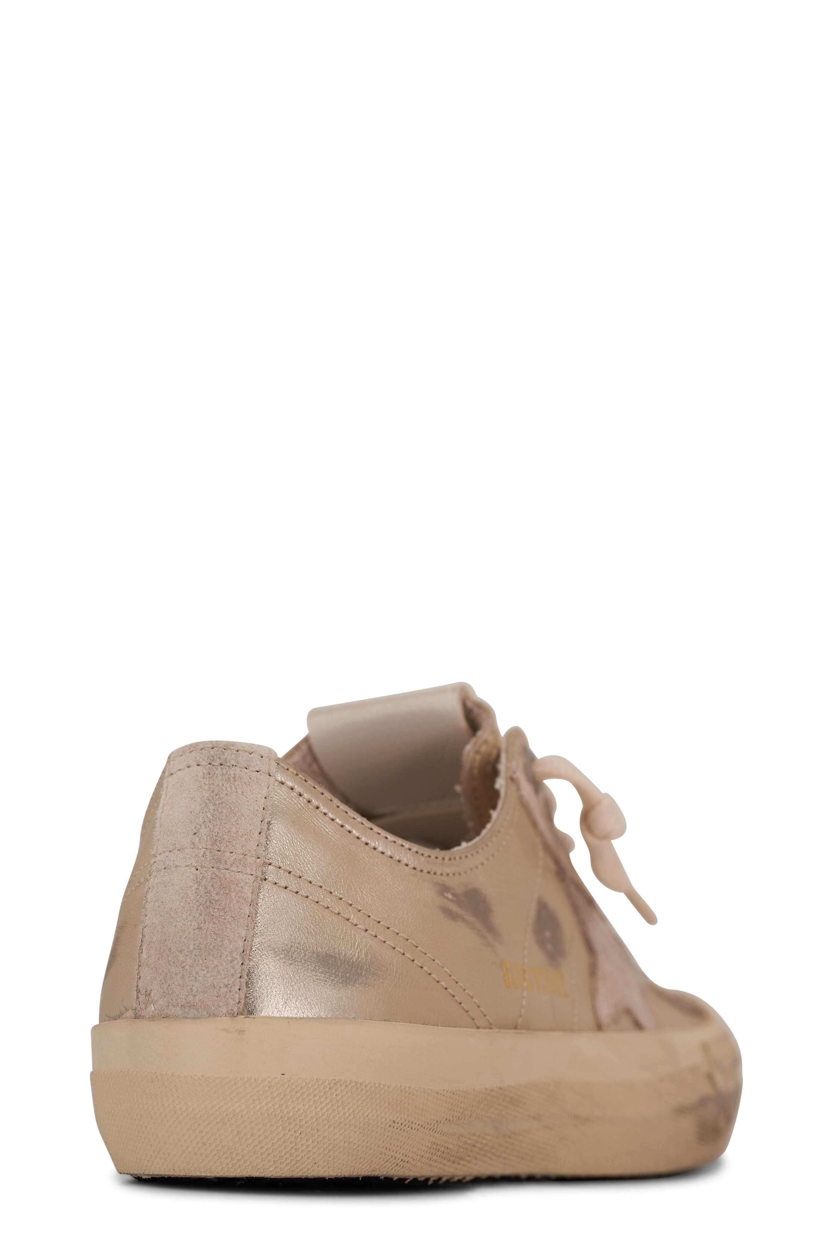 Golden Goose - V-Star Platinum & Seed Pearl Laminated Sneaker