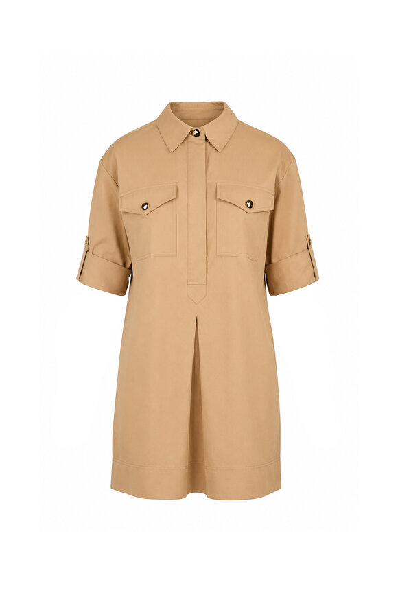 Tanya Taylor Lennon Dark Khaki Mini Dress - view 1