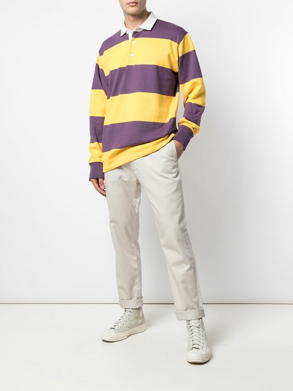 Rowing Blazers - Purple & Yellow Striped Rugby Shirt 