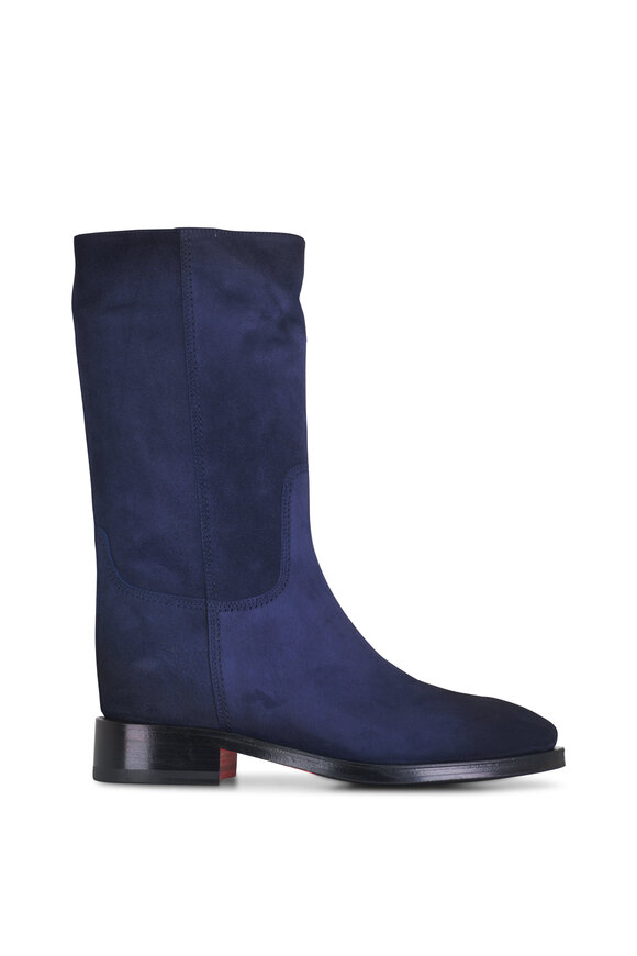 Santoni - Fleeces Navy Suede Pull-On Boot 