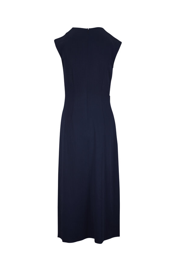 Michael Kors Collection Midnight Satin Cowl Neck Cinch Dress - view 3