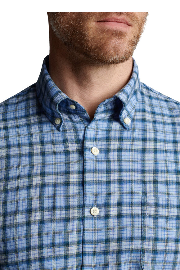 Peter Millar - Cottage Blue Page Autumn Cotton Sport Shirt