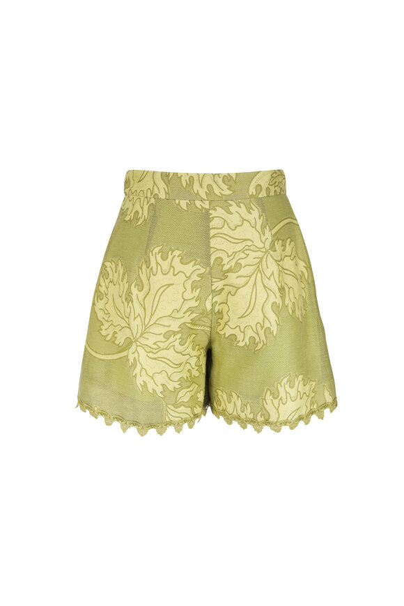 La DoubleJ Green Botanical Jacquard Shorts - view 2