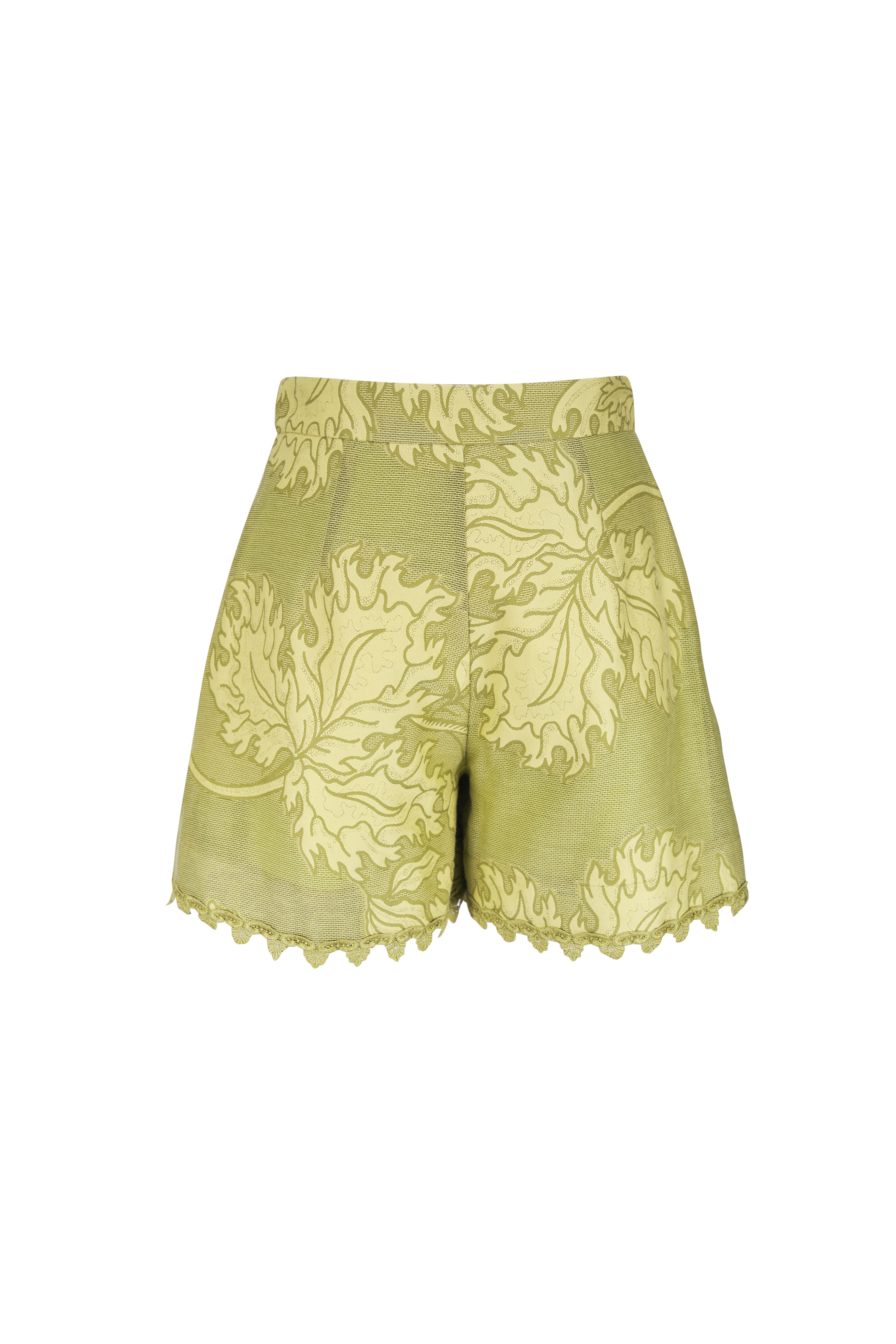 La DoubleJ - Green Botanical Jacquard Shorts - view 2