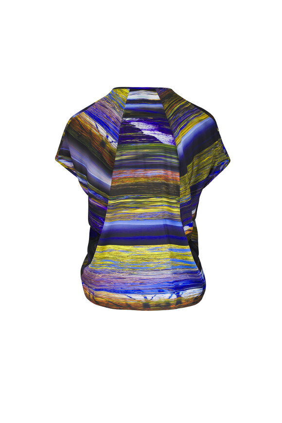 Zero + Maria Cornejo Simple Ray Stretch Silk Foliage Print Top - view 2
