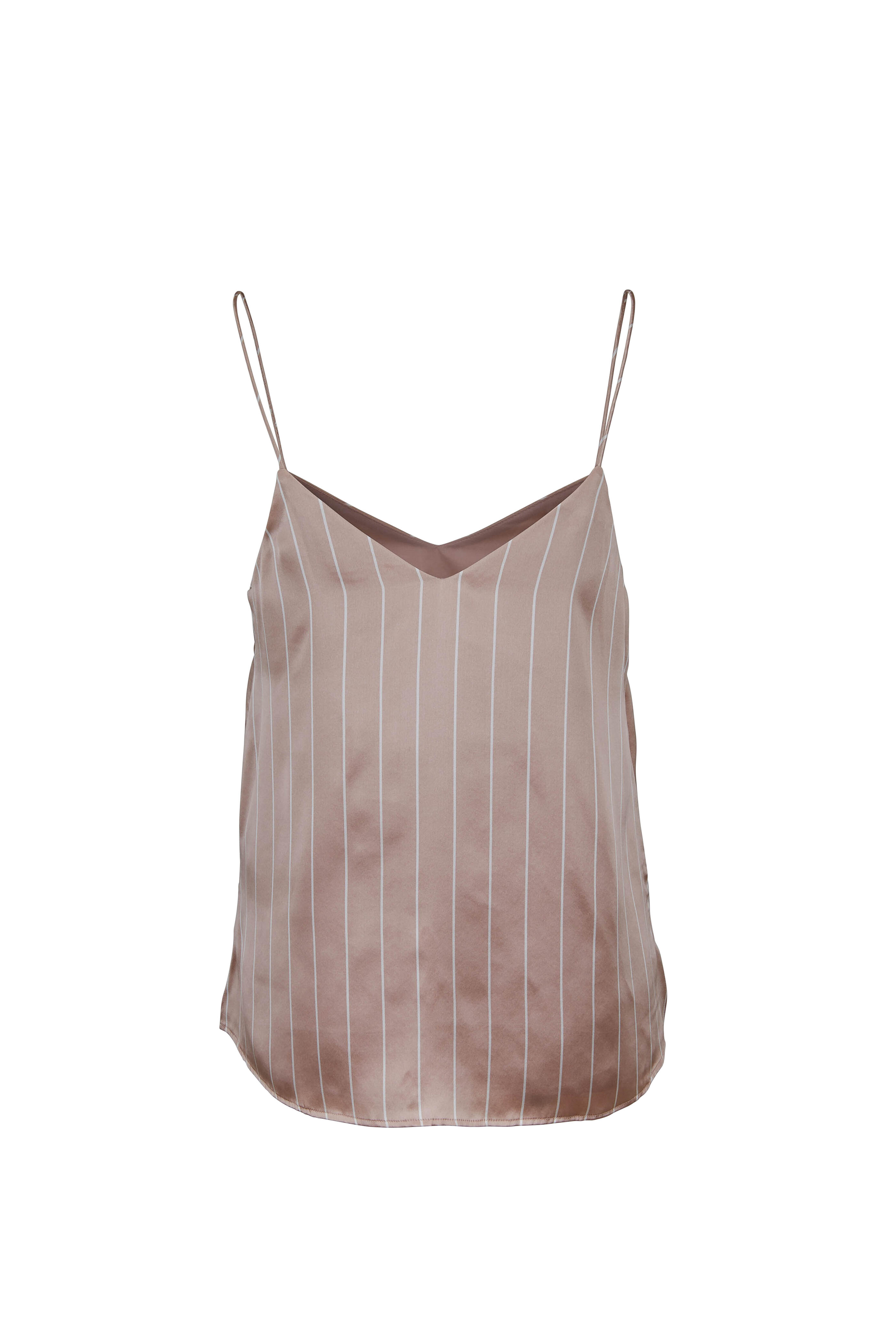 The Lola Oyster Silk Striped Cami