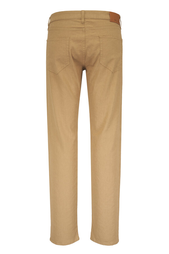 Loro Piana Quarona Tan Cotton & Linen Straight Leg Jean - view 2