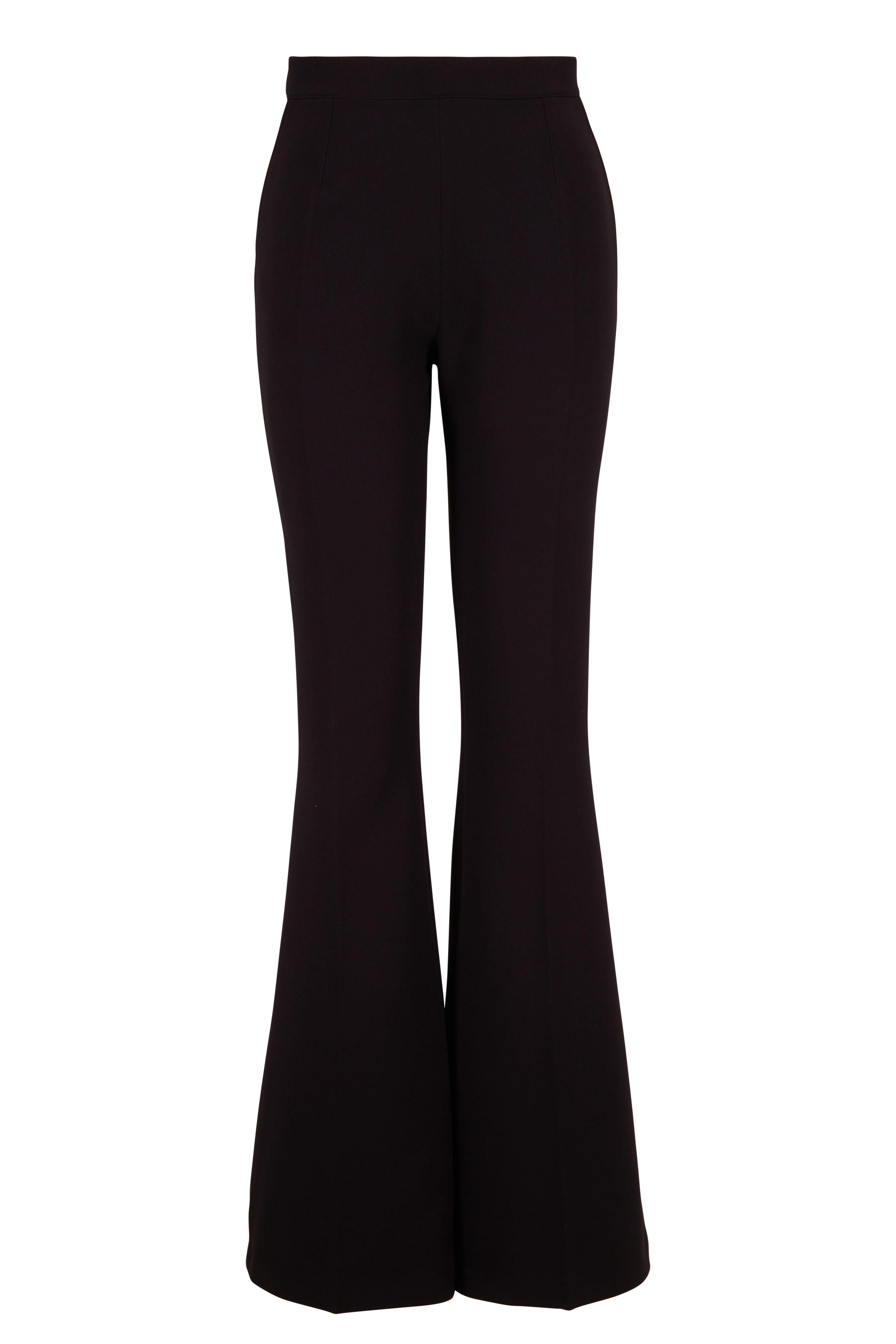 Safiyaa - Halluana Black Couture Crepe Side-Zip Pant