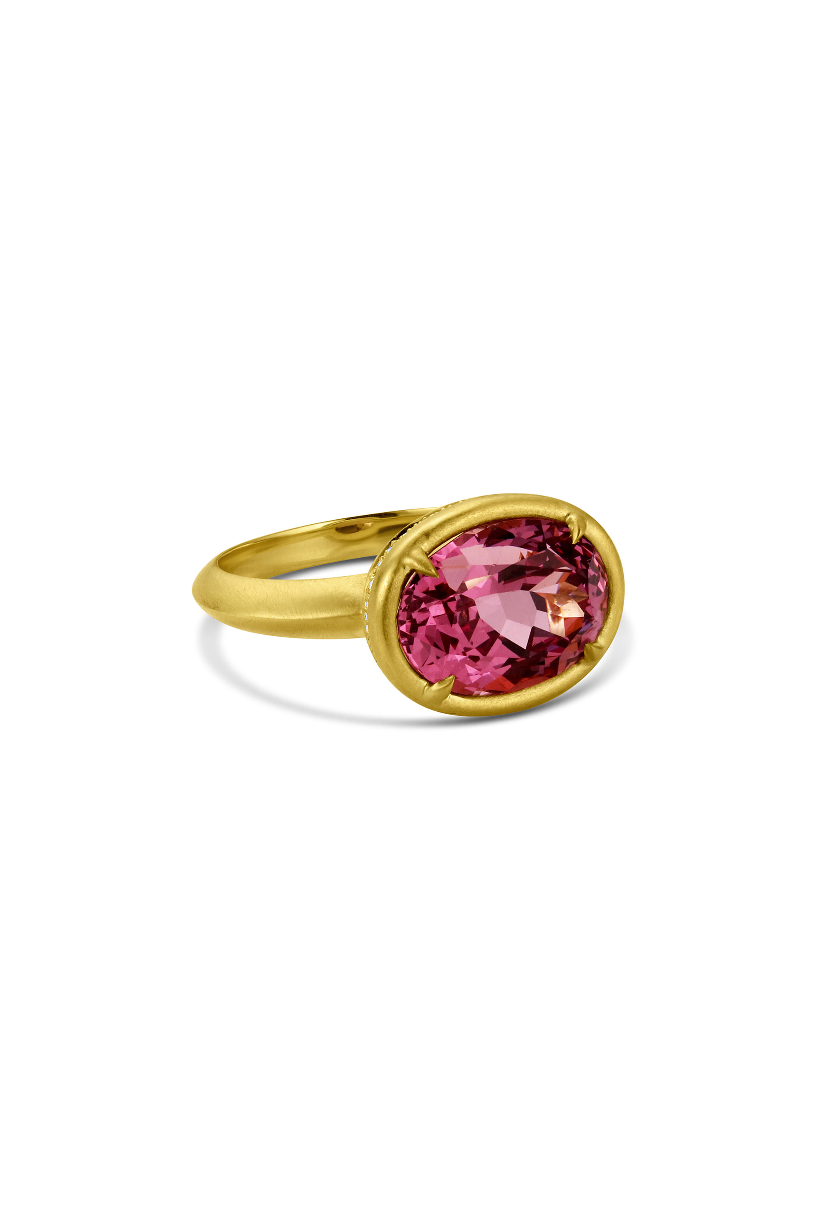 Leigh Maxwell - 18k Yellow Gold Lotus Garnet Bijou Ring - view 1