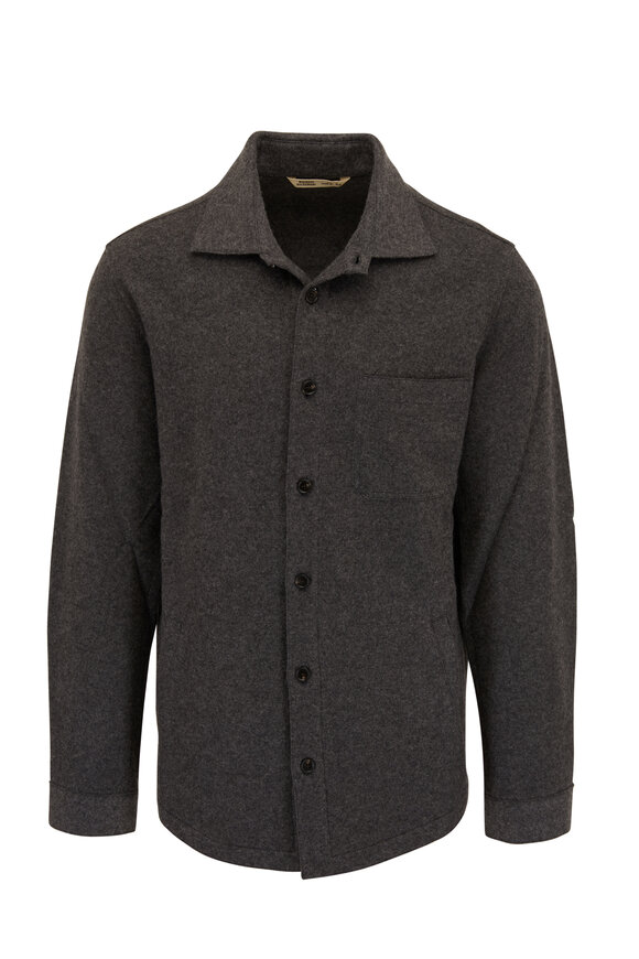 Maurizio Baldassari Charcoal Gray Cashmere Shacket