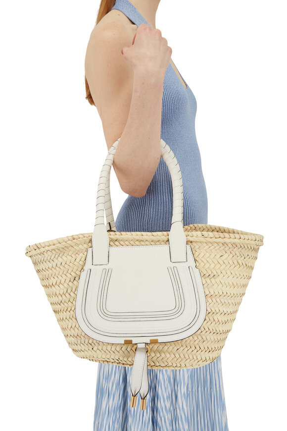 Chloé - Medium Marcie White Raffia Tote