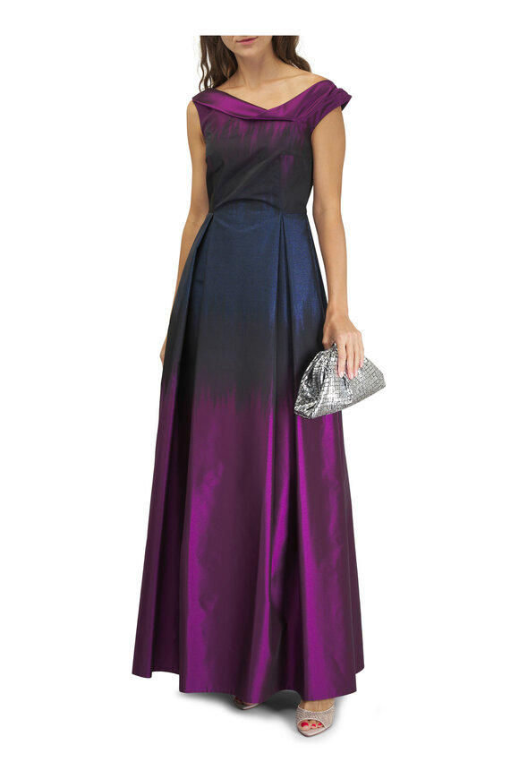 Talbot Runhof - Metallic Purple & Blue Gown