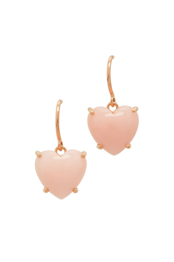 Irene Neuwirth - Rose Gold & Pink Opal Heart Earrings