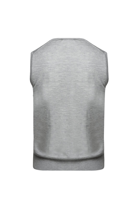 Colombo Gray Cashmere & Silk Button Down Vest - view 2
