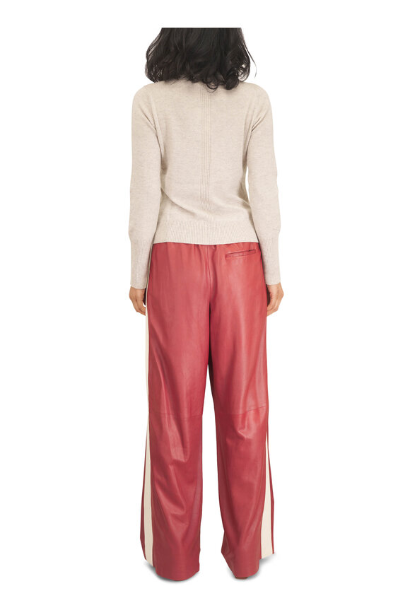 TWP Hudson With Tux Stripe Karanda Red Leather Pant - view 4