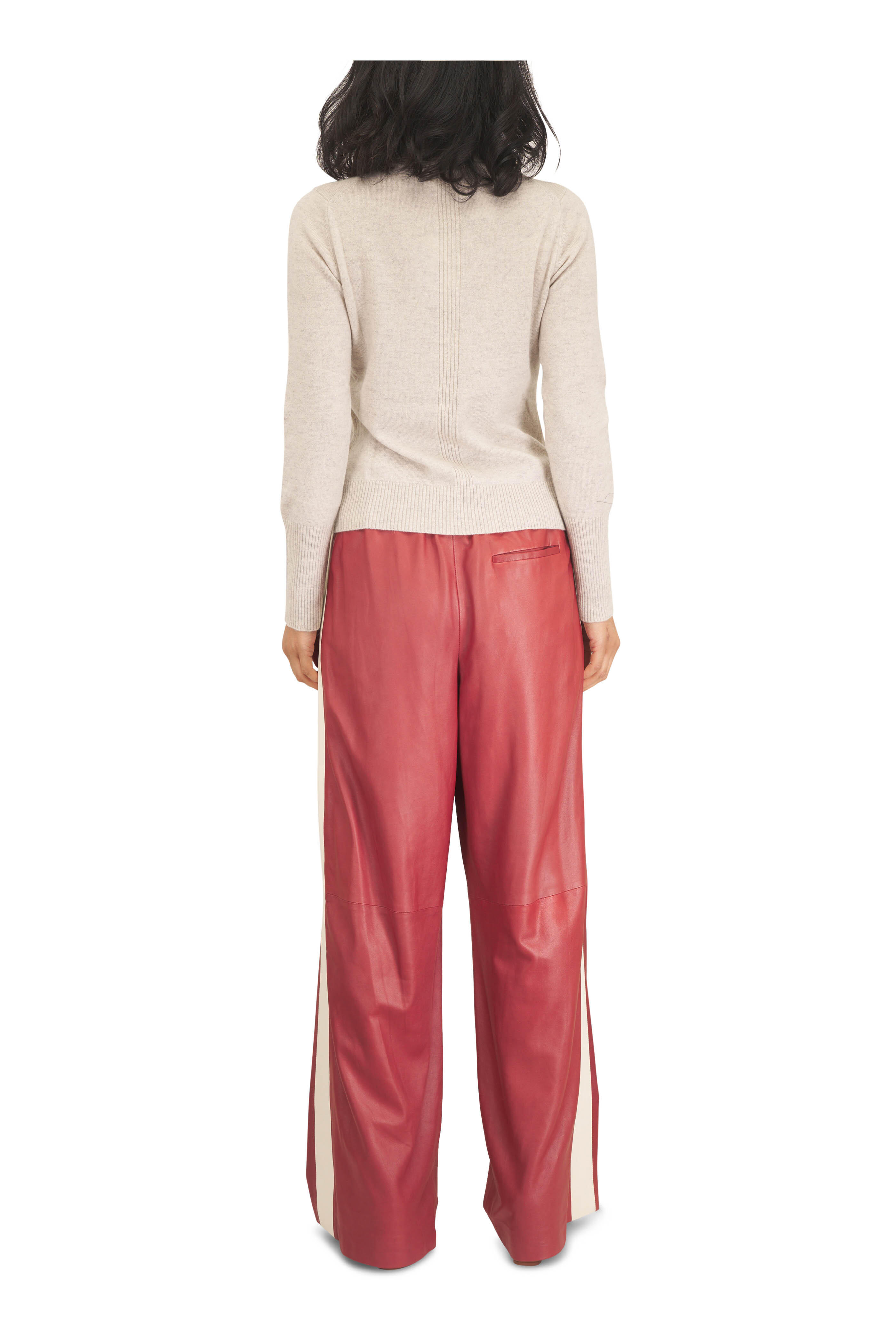 TWP - Hudson With Tux Stripe Karanda Red Leather Pant - view 4