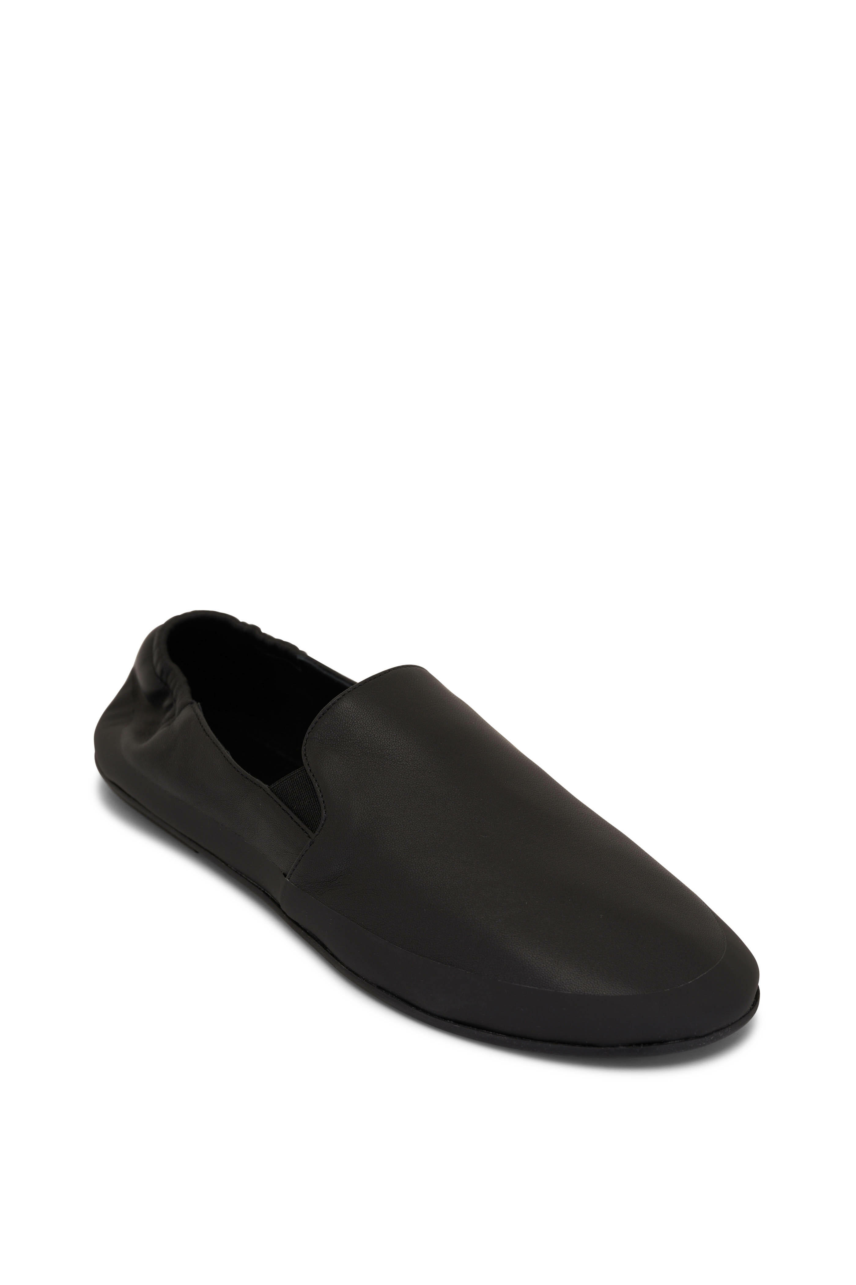 The Row Black Tech Leather Loafer Mitchell Stores