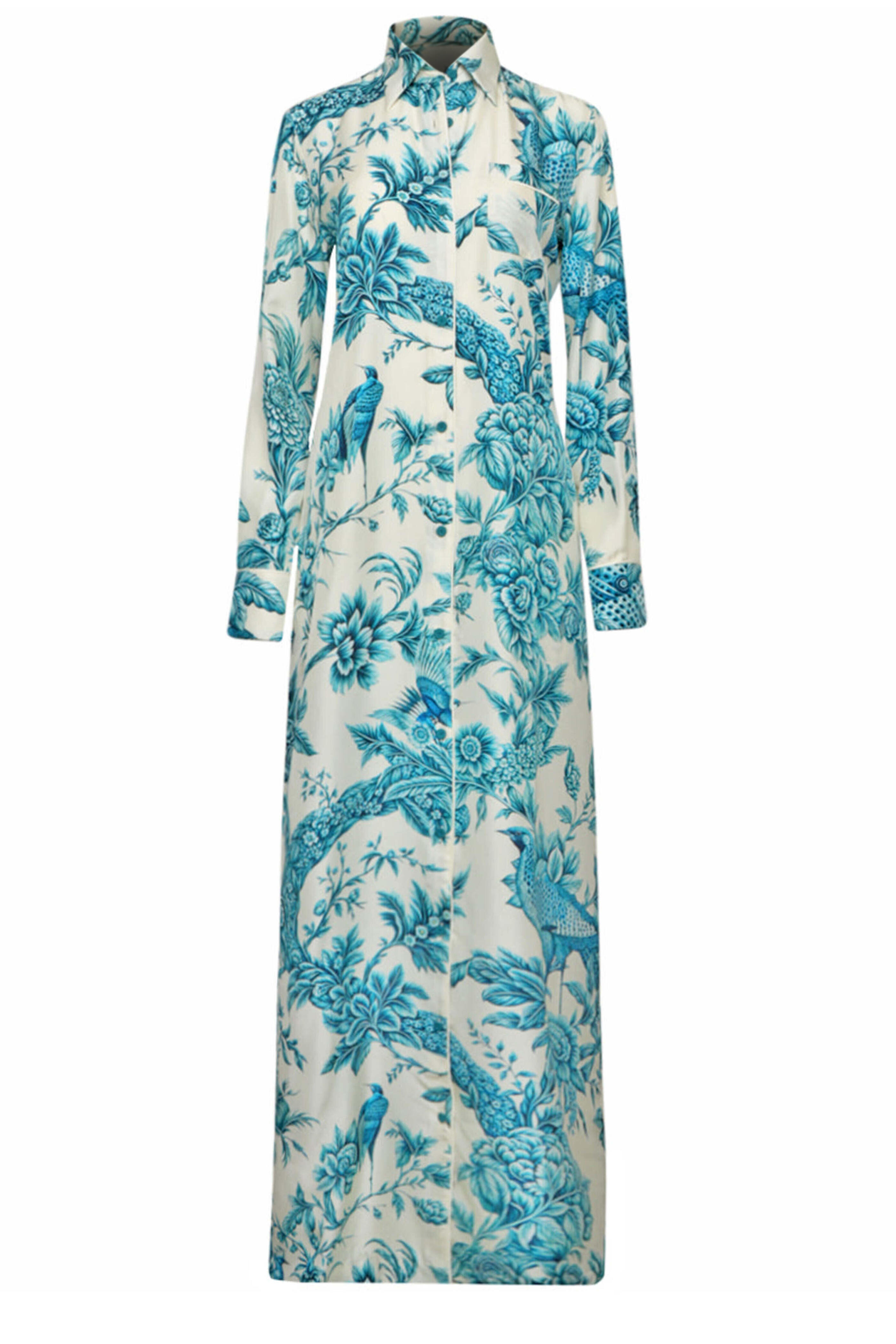 F.R.S. - Blue Toile Silk Antea Dress