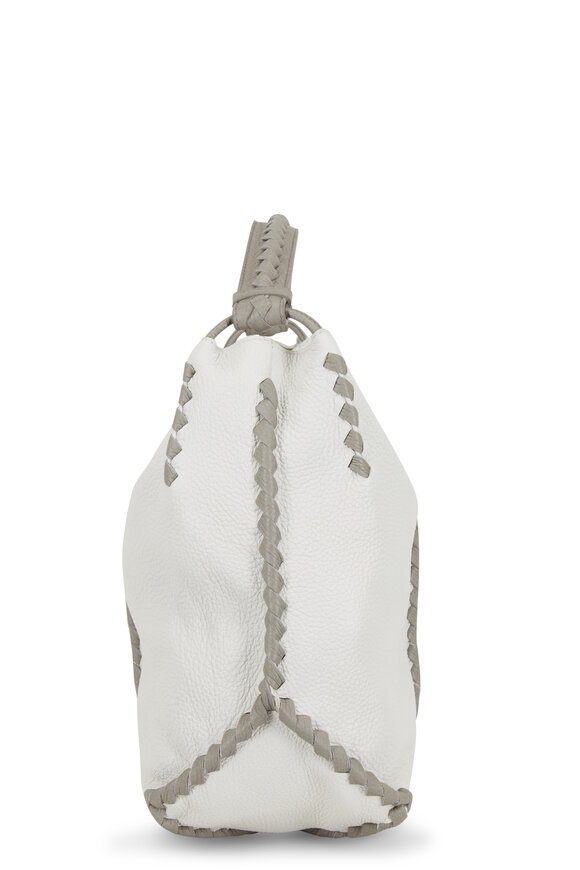 Bottega Veneta - Mist & Gray Cervo Leather Braided Detail Hobo Bag