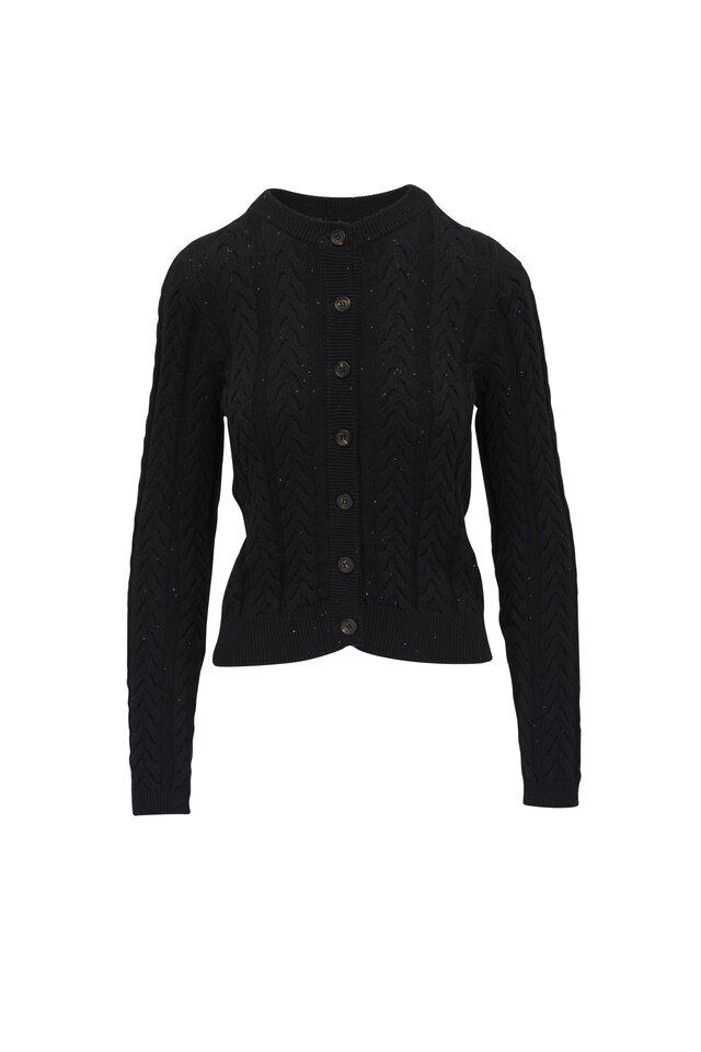 Brunello Cucinelli - Black Cotton & Silk Zip Spa Hoodie Brunello Cucinelli - Black Cotton & Silk Zip Spa Hoodie