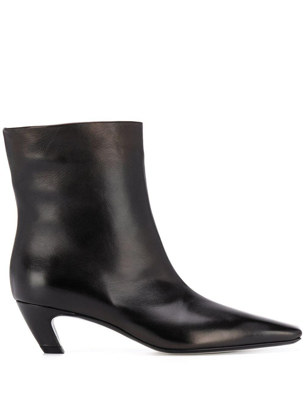 Khaite - Arizona Black Leather Ankle Bootie