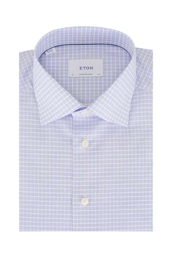 Eton Light Purple Check Cotton Dress Shirt