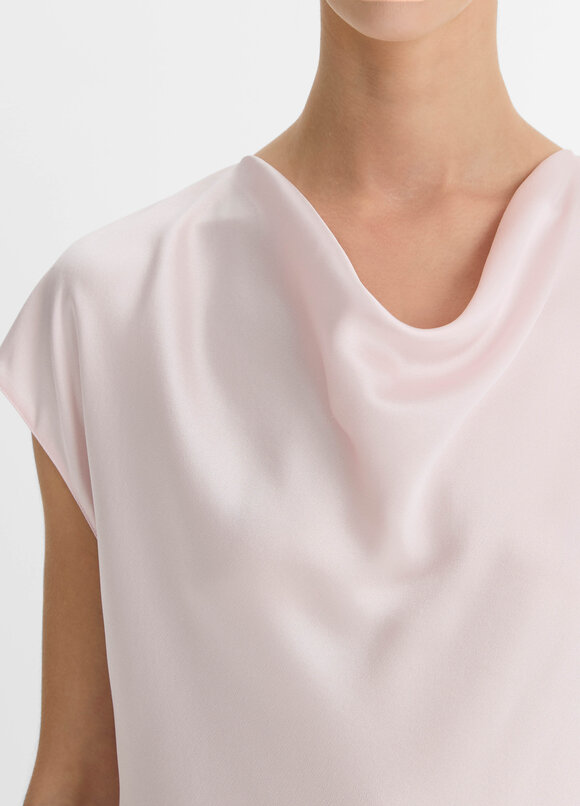 Vince - Ballet Pink Silk Cowl Neck Blouse