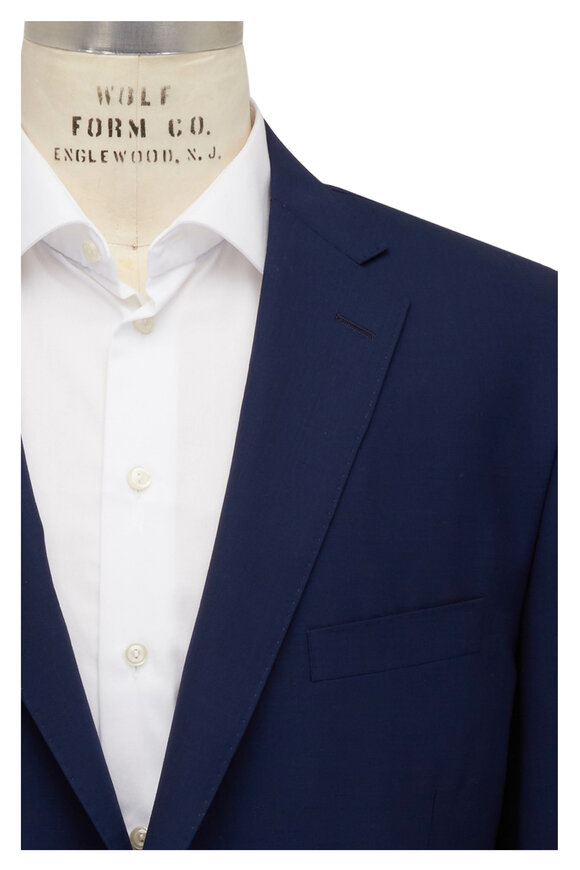 Samuelsohn Navy Blue Loop Wool Travel Sportcoat