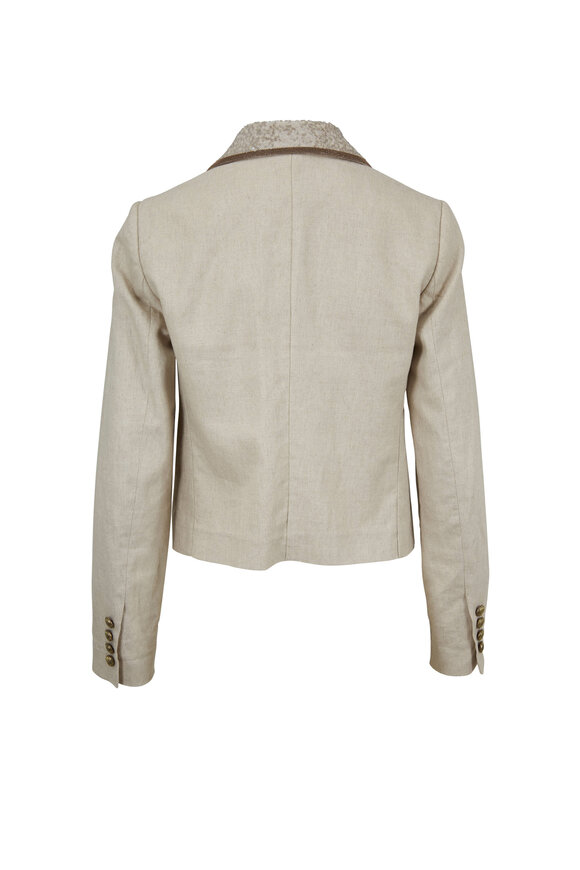 Brunello Cucinelli - Oyster Linen & Cotton Double-Breasted Jacket