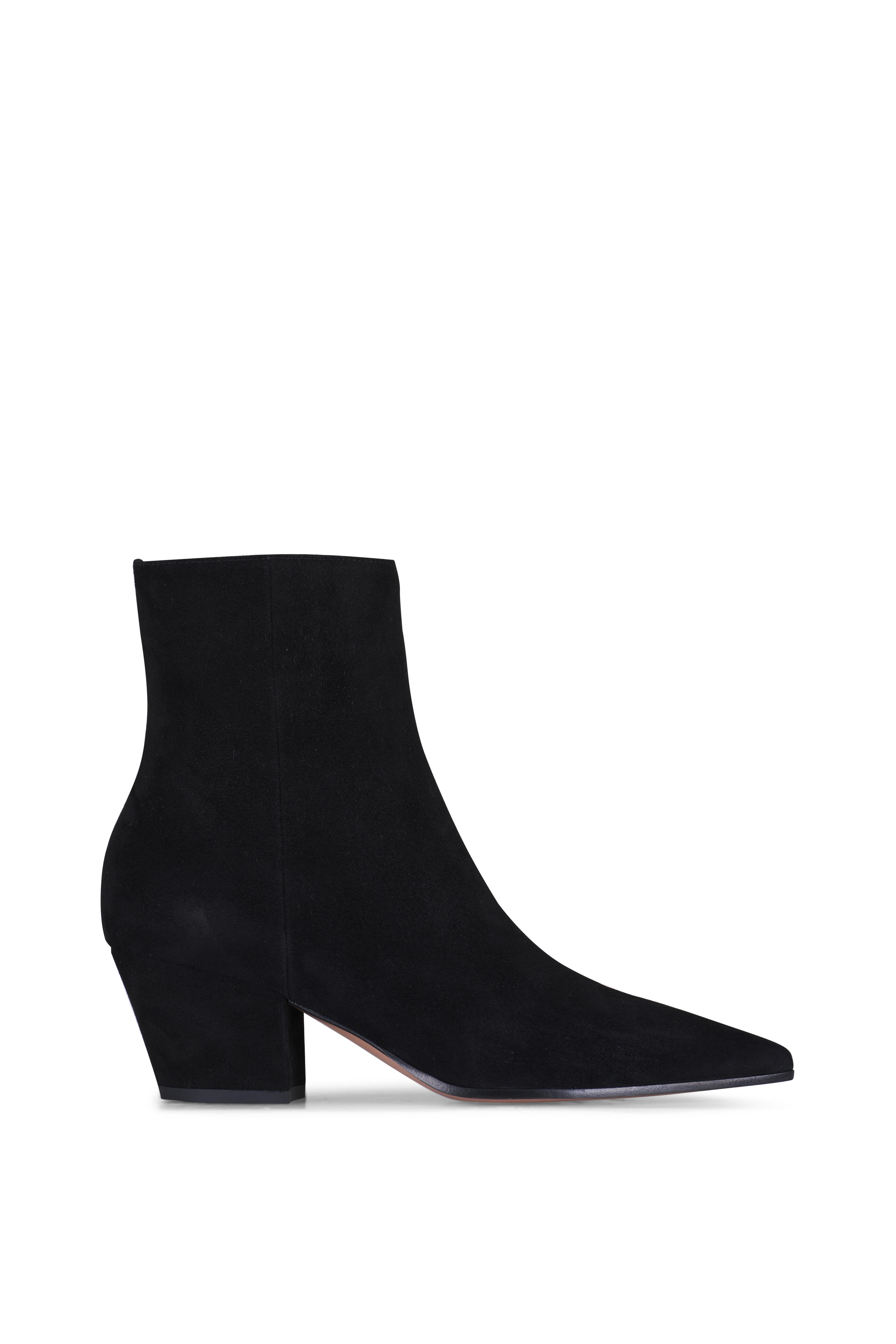 Gianvito Rossi - Keinna Black Suede Zip Bootie, 55mm