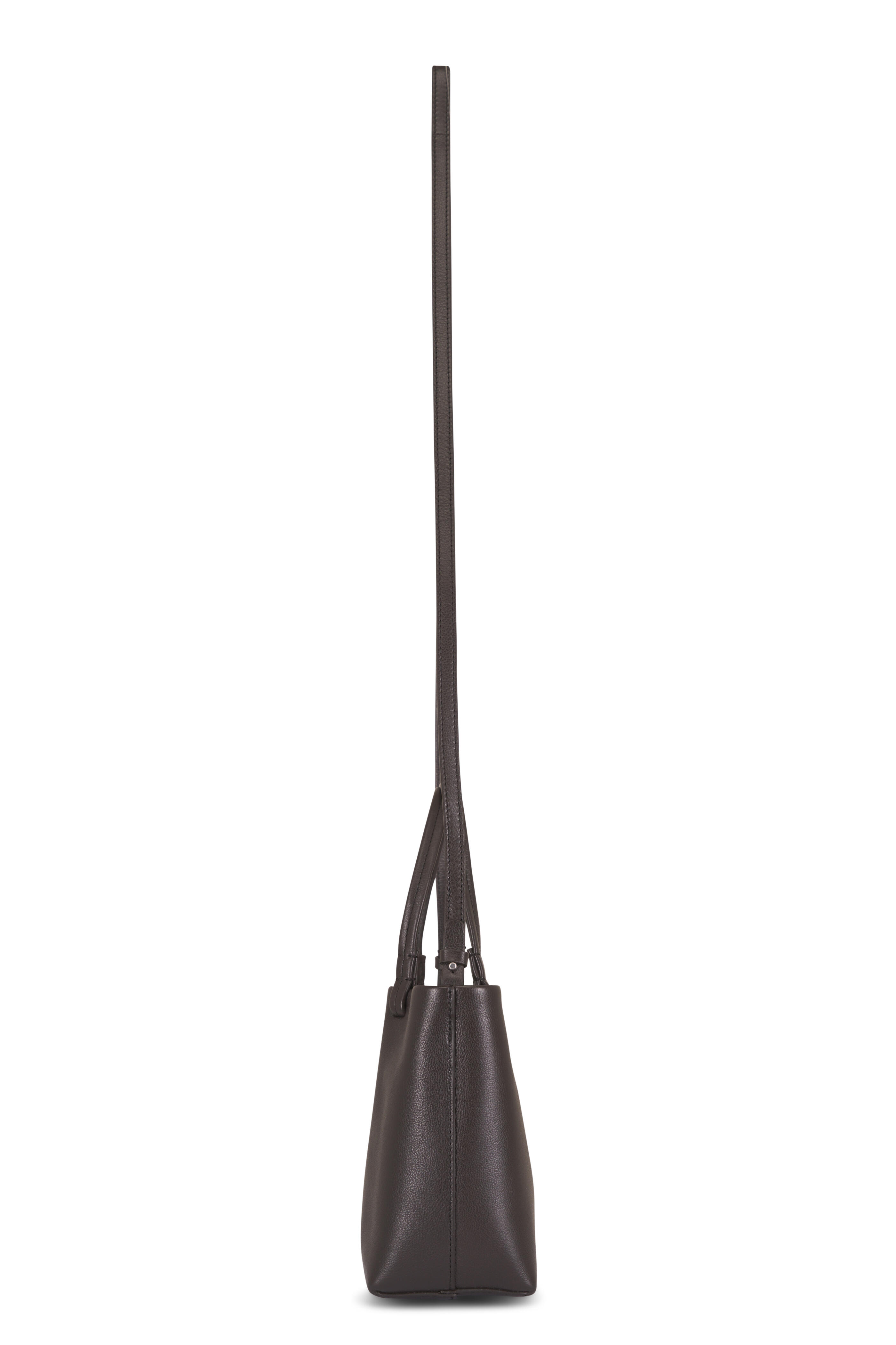 The Row - Small Park Walnut Grained Leather Tote - view 3