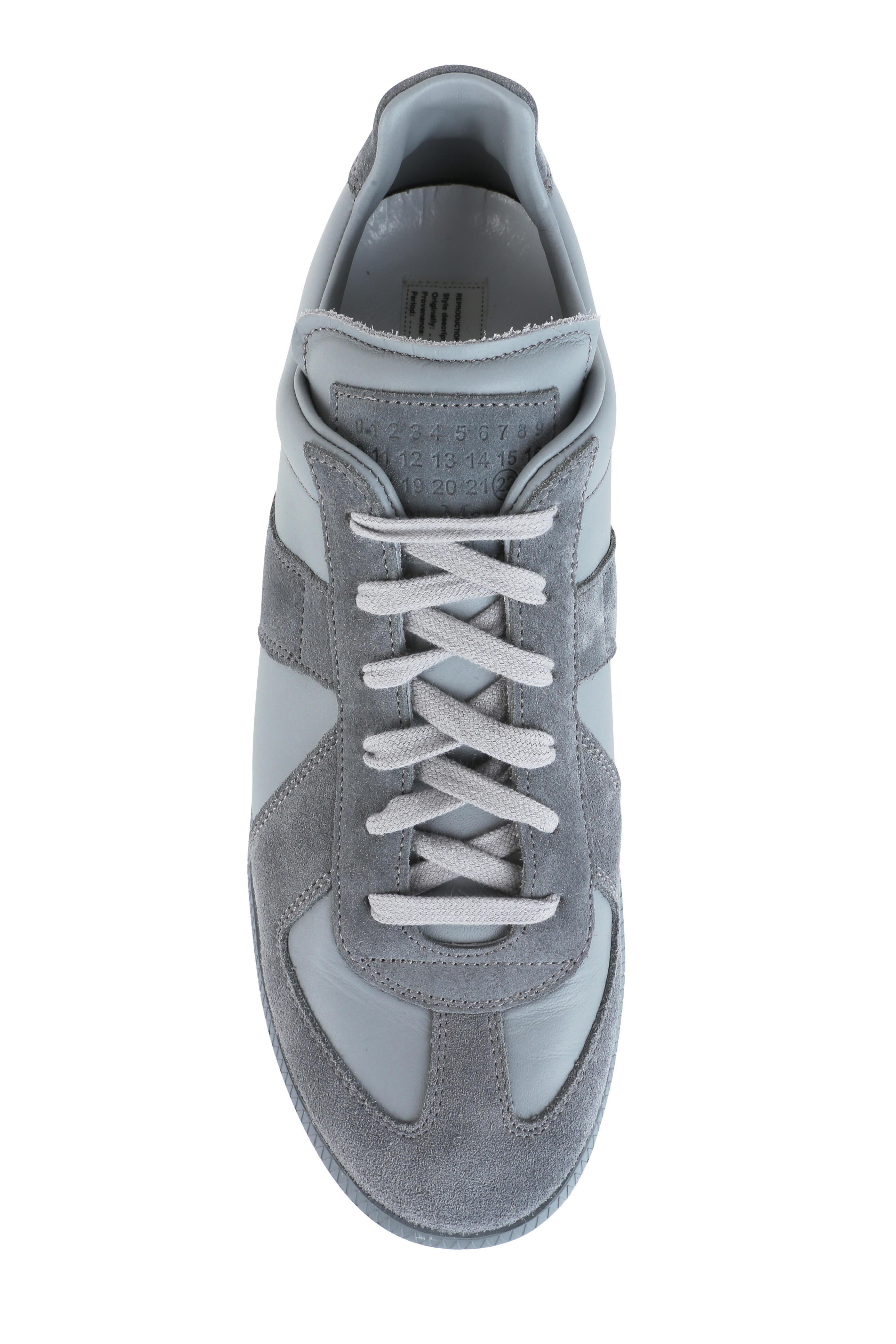 Maison Margiela - Replica Gray Leather & Suede Lace-Up Sneaker