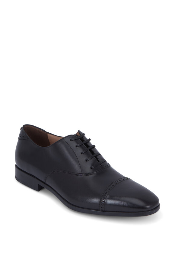 Boston Black Leather Cap-Toe Oxford