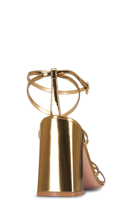 Gianvito Rossi - Ludovica Metal Mekong Gold Sandal, 95mm