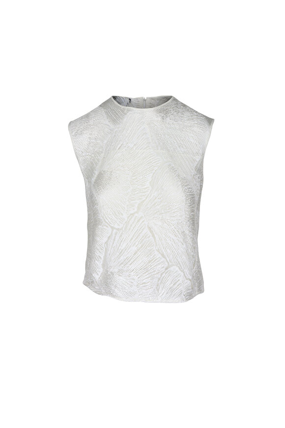 Akris Lacquered Sea Fan Lace Sleeveless Top