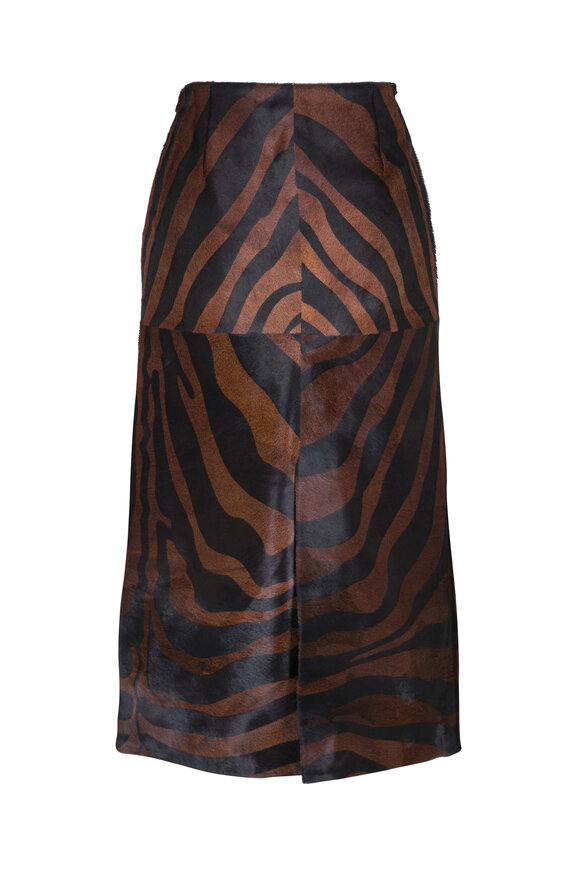 Simkhai Tobiana Brown & Black Zebra Print Midi Skirt - view 2