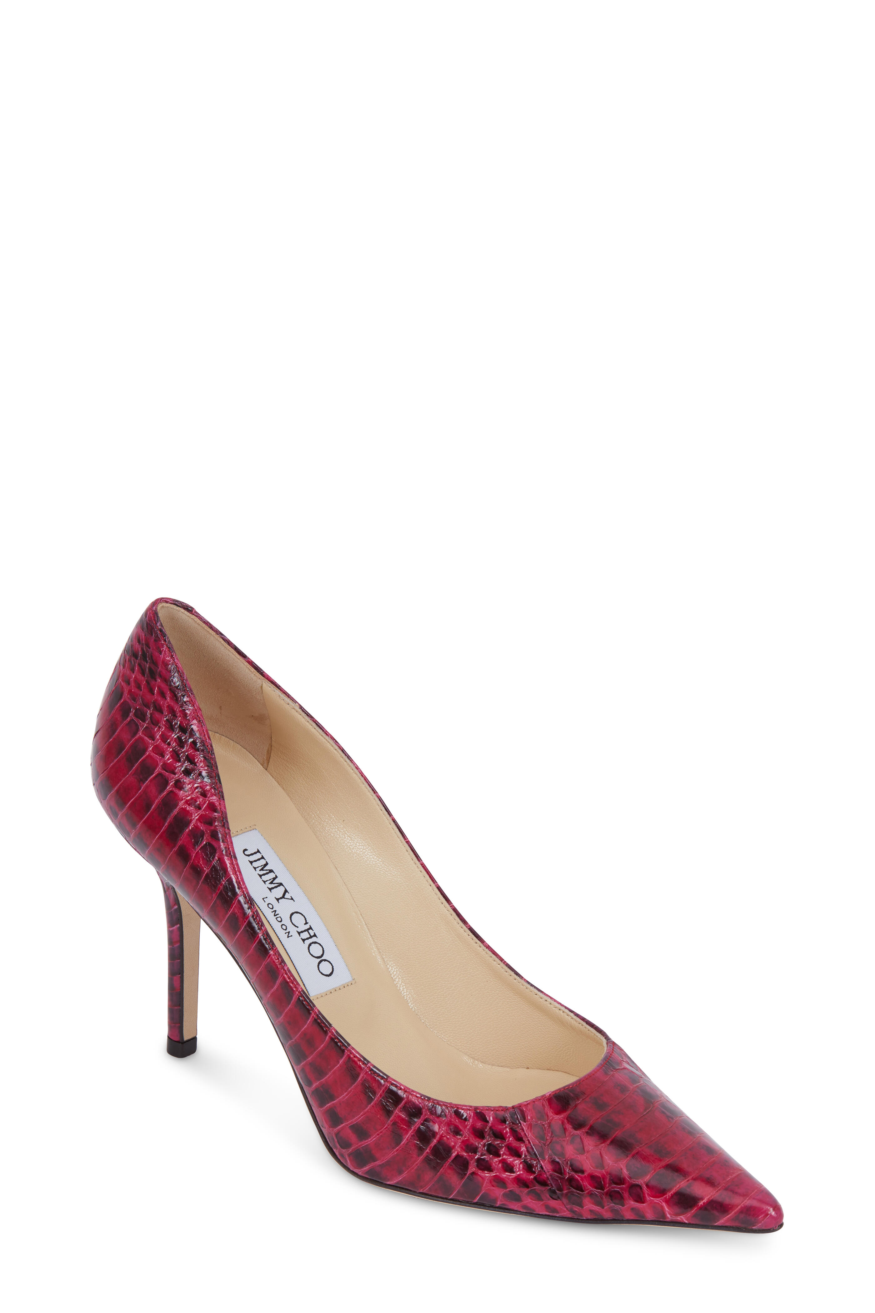 Jimmy Choo - Raspberry Snakeskin Pointed Pump, 85mm