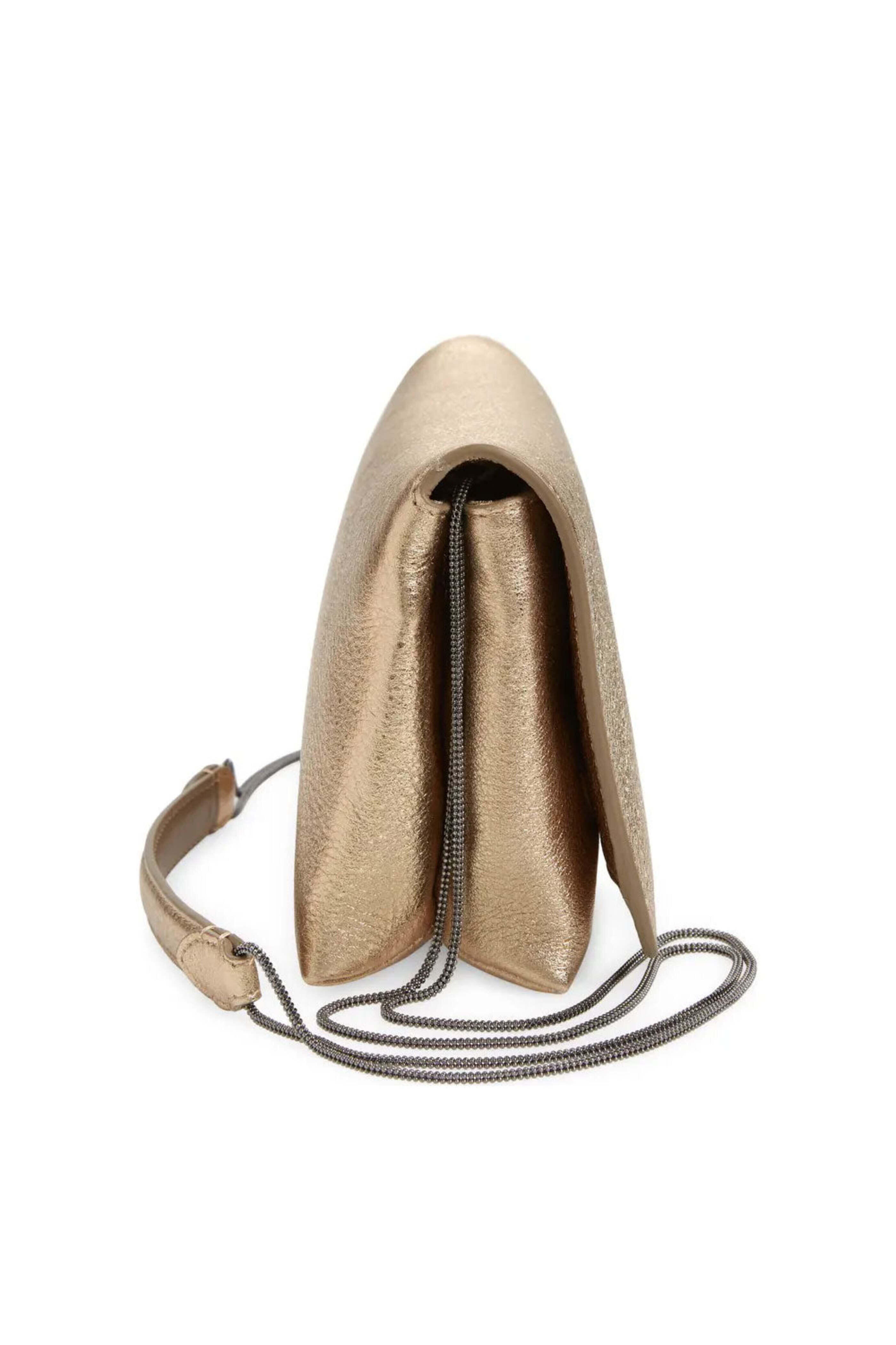 Brunello Cucinelli - Lamé Leather City Bag in Gold