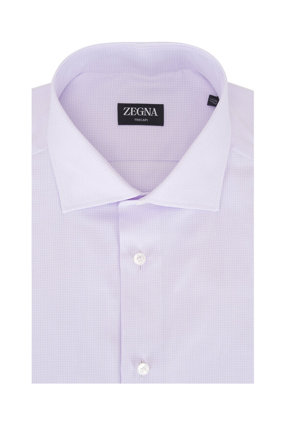 Kiton - Red & Navy Striped Dress Shirt | Mitchell Stores