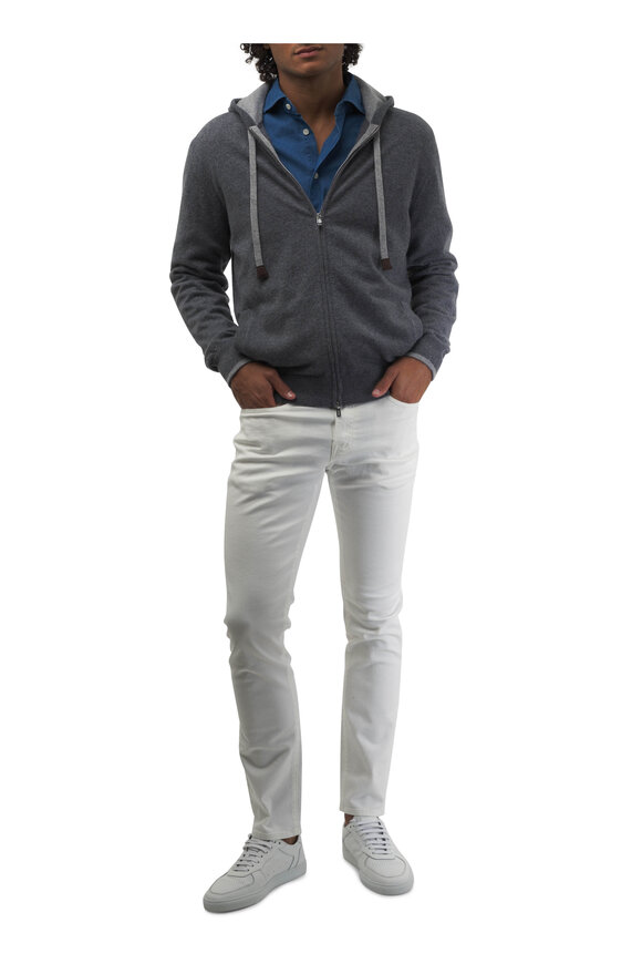 Fedeli - Gray Cashmere Zip Hoodie